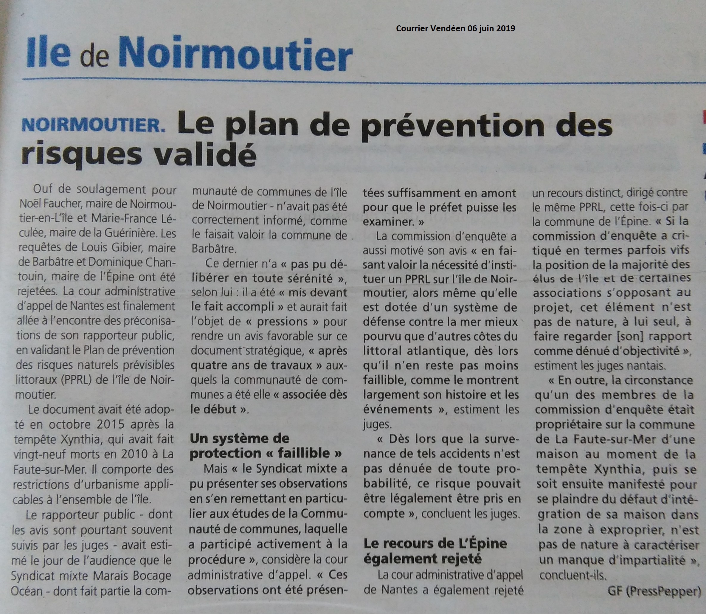PPRL Courrier Vendéen 06.06.2019